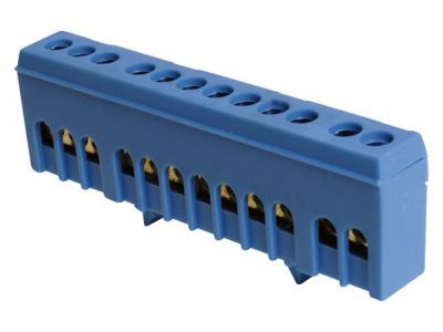 Bornier modulaire neutre 12 points Zenitech bleu