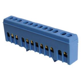 Bornier modulaire neutre 12 points Zenitech bleu