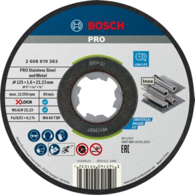 BOSCH 10 Disques tronconner X-Lock Metal/inox - BOSCH 10 Disques tronconner X-Lock Metal/inox - Diamètre 125 mm