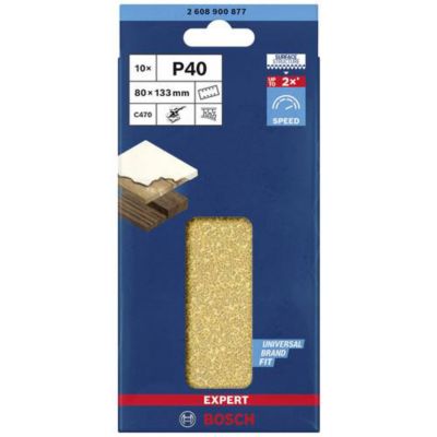 Bosch Accessories EXPERT C470 2608900877 Papier abrasif 80 x 133 mm grain 40, 10 pcs