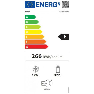 BOSCH Réfrigérateur combiné 70 cm 500 litres KGV58VLEAS