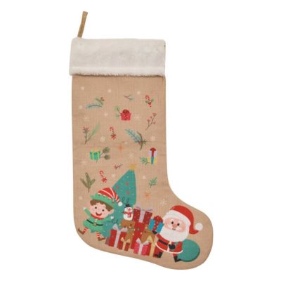 BOTTE PERE NOEL JUTE H45CM - Atmosphera