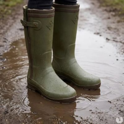 Bottes de chasse Alaska soufflet Zip caoutchouc kaki Pointure 42 ...