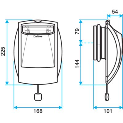 Bouche d'extraction autoréglable Bap'SI Double débit Cordelette- ALDES ...