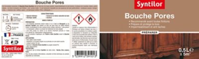 Bouche pores pour meubles et bois eries Syntilor 0.5 L