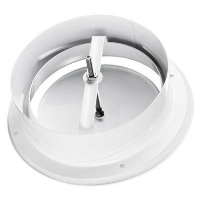 Bouche ventilation soufflage métal blanc à cône réglable VMBR BLAUBERG - Diamètre (mm) 125