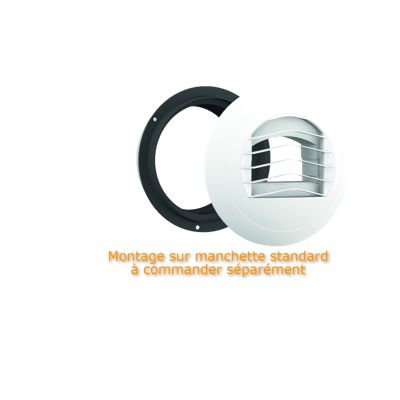 Bouche VMC cuisine autoréglable double débit ALIZE AUTO diamètre 125 mm (sans manchette) - Débit (m3 h) 45 120