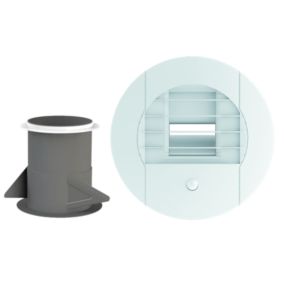 Bouche VMC hygroréglable ALIZE HYGRO VISION HVP05 SDB+WC 15-45 45 à piles avec manchette placo 80
