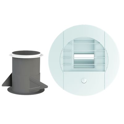 Bouche VMC hygroréglable ALIZE VISION TWVP WC 5 30 à piles avec manchette placo 80 mm