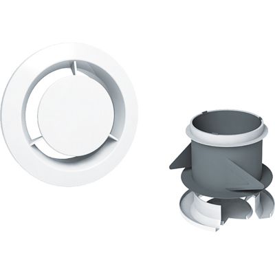 Bouche VMC plastique blanc extraction à cône fixe BS BC avec manchette placo - Diamètre (mm) 80