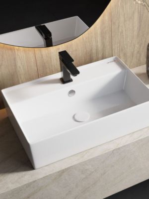 Bouchon click clack Uptrend F008 W, blanc brillant avec trop plein 1 pc ...