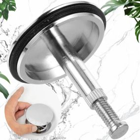 Bouchon de baignoire universel - diamètre 43 mm - hauteur réglable 46 mm-62 mm - chromé