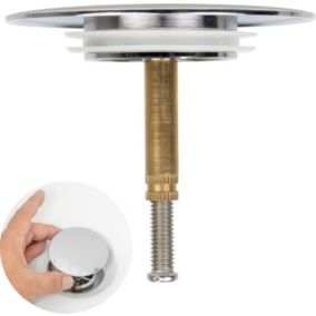 Bouchon de baignoire universel - diamètre 72 mm - avec double joint - hauteur réglable 50 mm-60 mm - chromé