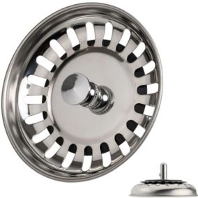 Bouchon de Filtre Évier Diamètre 78mm Filtres de Drainage Cuisine Universel en Acier Inoxydable pour Salle de Bains Lavabo