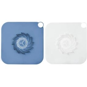 Bouchon de vidange en silicone, lot de 2, protecteur de canalisation de salle de bain 28x28 cm