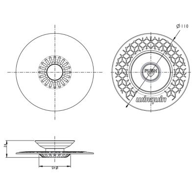 Bouchon universel Wirquin Uppy 2 en 1 ø110 mm blanc