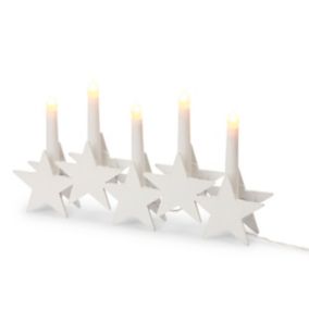 Bougeoir 5 étoile blanc