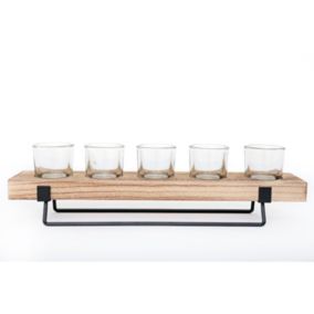 Bougeoir design bois et métal Lix