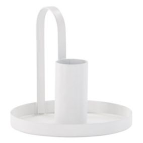 Bougeoir Design en Métal "Crai" 13cm Blanc