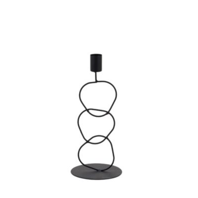 Bougeoir design en métal noir 24cm