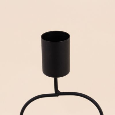 Bougeoir design en métal noir 24cm