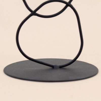 Bougeoir design en métal noir 24cm