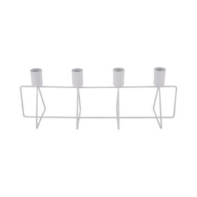 Bougeoir design métal Row - L. 40 cm - Blanc