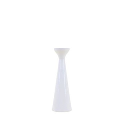 Bougeoir  en aluminium laqué blanc 20cm