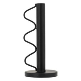 Bougeoir Wavy bliss métal H20cm- Noir- Atmosphera