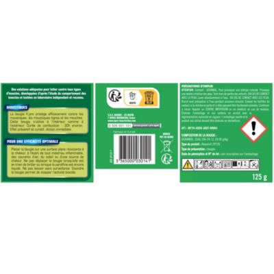 Bougie anti-moustique insecticide intérieur extérieur parfum citronnelle Kapo Expert 30h de protection