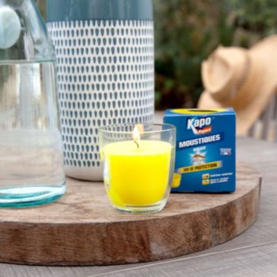 Bougie anti-moustique insecticide intérieur extérieur parfum citronnelle Kapo Expert 30h de protection