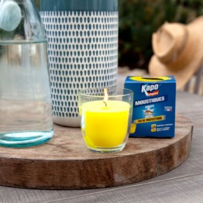 Bougie anti-moustique insecticide intérieur extérieur parfum citronnelle Kapo Expert 30h de protection
