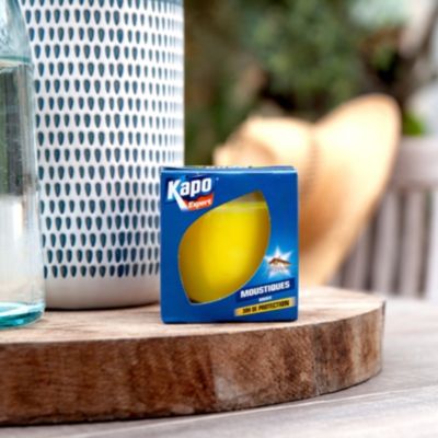 Bougie anti-moustique insecticide intérieur extérieur parfum citronnelle Kapo Expert 30h de protection