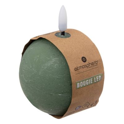 Bougie boule LED Molia D.8cm vert - Atmosphera