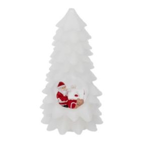 Bougie Déco LED "Sapin" 20cm Blanc