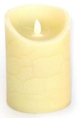 Bougie LED diam 9x 12,5cm - avec interup 3 posit - dont temp 12 heures - 3 piles AAA non fournies - lot de 2