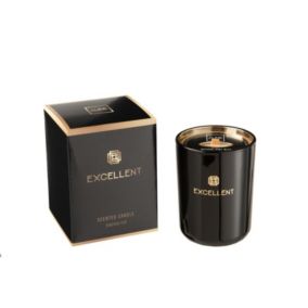 Bougie parfumée 50H en verre noir 8x8x11 cm