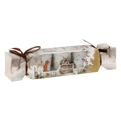 Bougie parfumée photophore imprimé bois 45g x3 - feeric lights & christmas