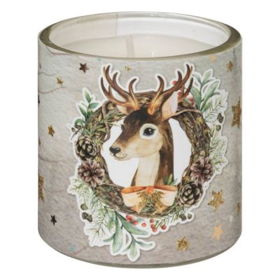 Bougie parfumée photophore imprimé bois 45g x3 - feeric lights & christmas