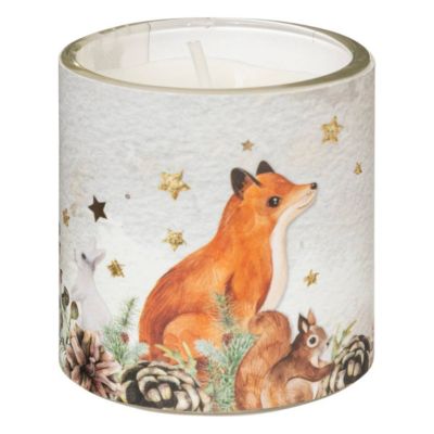 Bougie parfumée photophore imprimé bois 45g x3 - feeric lights & christmas