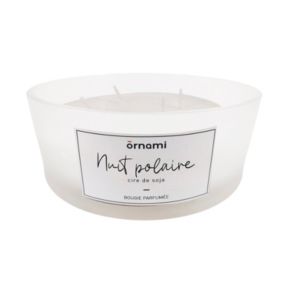 Bougie parfumée nuit polaire 380g noir Ø15cm Ornami