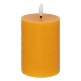 Bougie ronde à led "Molia" H13cm jaune - Atmosphera