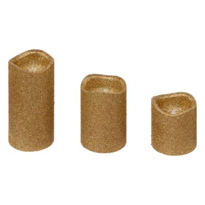 Bougies led colorama de noël lot de 3 or - feeric lights & christmas