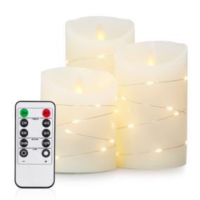 Bougies à LED en Cire FISHTEC X3 Bougies Télécommandées