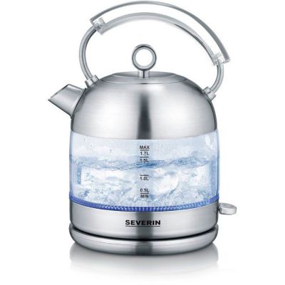 Bouilloire en verre rétro - SEVERIN - WK3459 - 1,7 L - 2400 W - Chauffe rapide - Inox