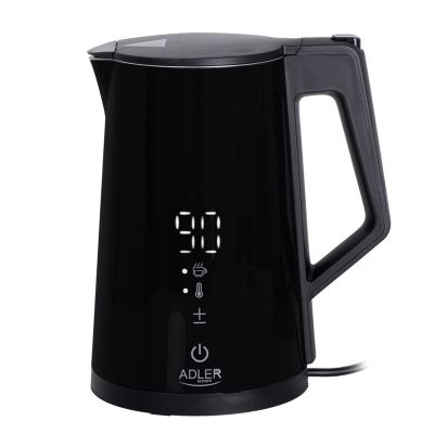 Bouilloire électrique Adler AD 1345 noire avec affichage LED et régulation de température 1,7 L STRIX