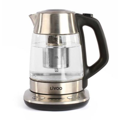 Bouilloire théière - LIVOO - DOD165 - 2200 W - 1,7 L - Température variable - Verre - Gris