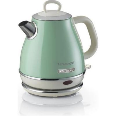 Bouilloire Vintage 1L Vert - ARIETE - 1630 Watt - Métal - Coulée sans fil - Socle 360 degrés