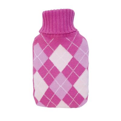 Bouillotte - 2 Litres - Housse tricotée - Motif Jacquart - GH025 St Helens Home and Garden