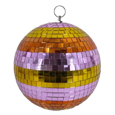 Boule à facettes rayures multicouleurs Ø20cm Ornami